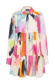 Vie Smock Dress Abstract Sunset Aje Aje World at Aje